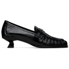 Diesel Black D-Amber-Penny Naplak Leather Loafer Heels