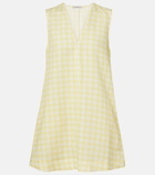 Asceno Gingham linen and cotton minidress