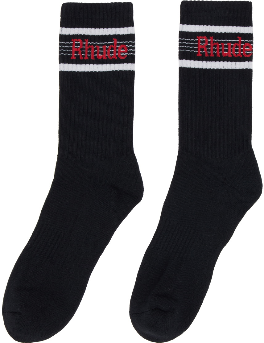 Rhude White Speed Stripe Socks Rhude