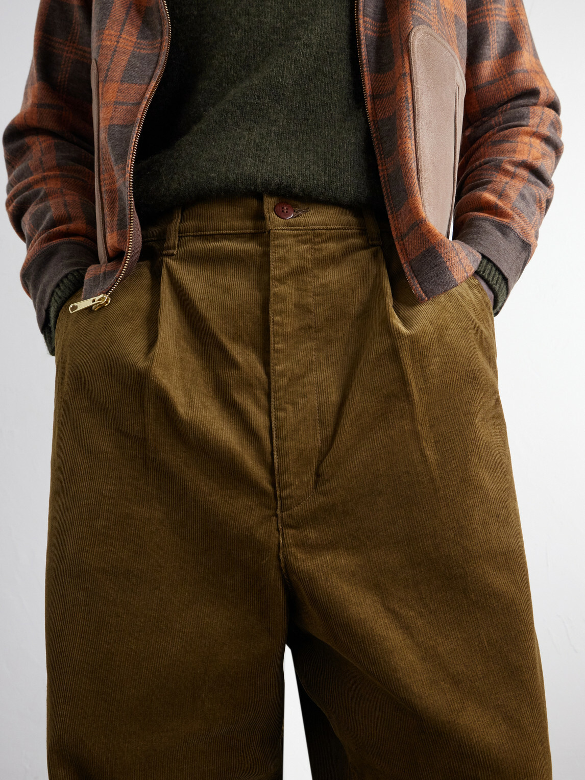 Junya Watanabe - Wide-Leg Pleated Garment-Washed Cotton-Blend Corduroy Trousers - Brown
