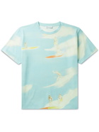 JW Anderson - Logo-Embroidered Printed Cotton-Jersey T-Shirt - Blue