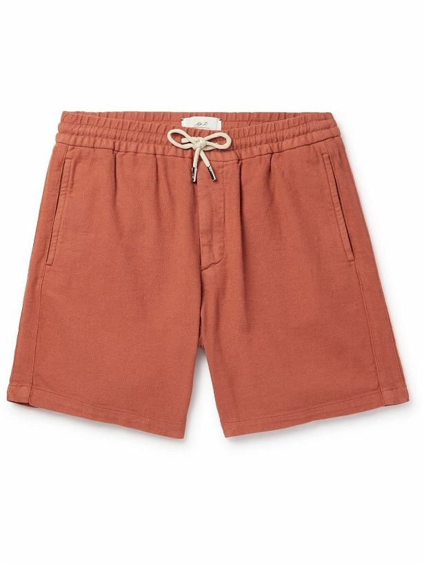 Photo: Mr P. - Straight-Leg Garment-Dyed Cotton-Blend Jersey Drawstring Shorts - Red