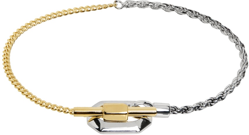 Photo: Bottega Veneta Gold & Silver Facet Chain Bracelet