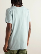 Greg Lauren - Logo-Print Cotton-Jersey T-Shirt - Blue