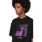 Palm Angels Black Night Vision Deer T-Shirt