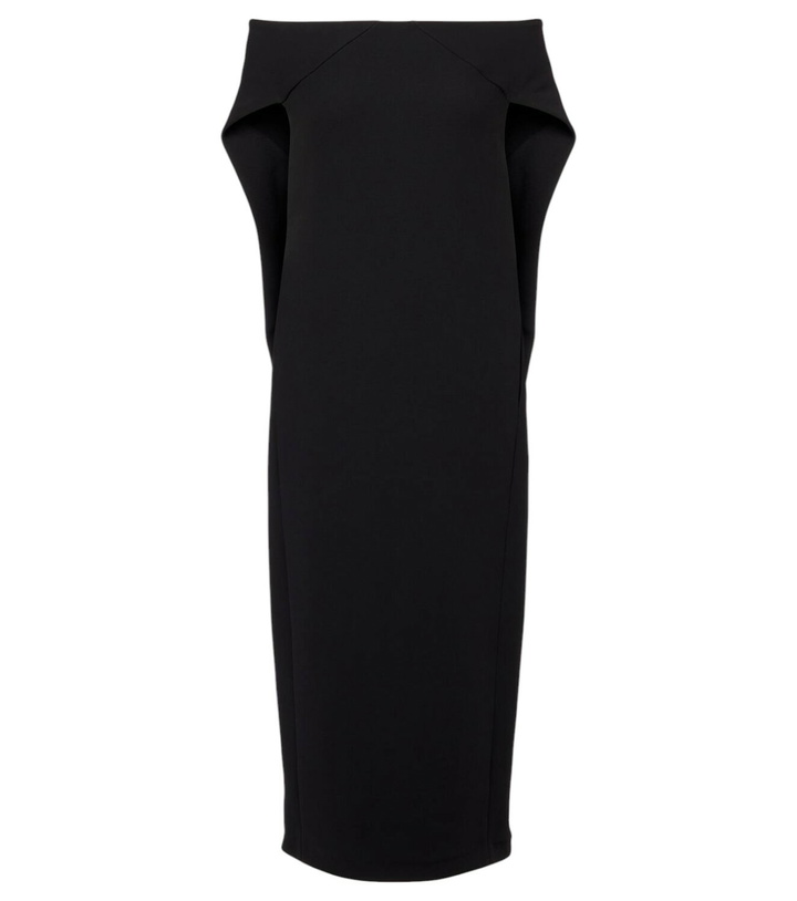 Photo: The Row Anitas draped wool-blend midi dress