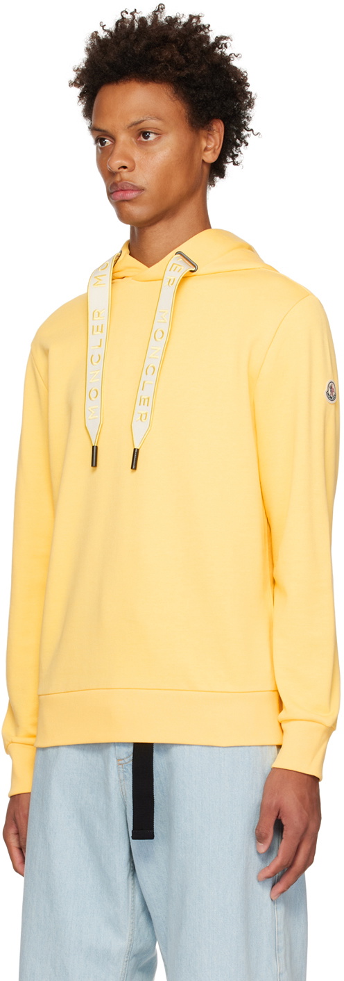 Moncler Yellow Embroidered Drawstring Hoodie