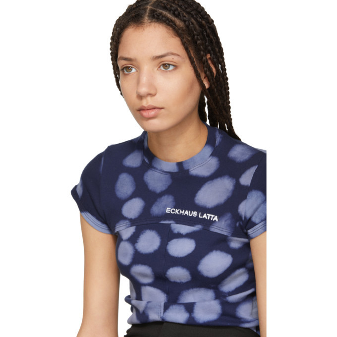 Eckhaus Latta Indigo Dot Lapped Baby T-Shirt Eckhaus Latta