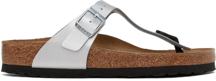 Photo: Birkenstock Silver Regular Gizeh Sandals