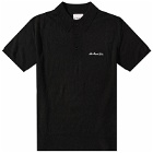 MKI Men's Lightweight Mohair Knit Polo Shirt in Black