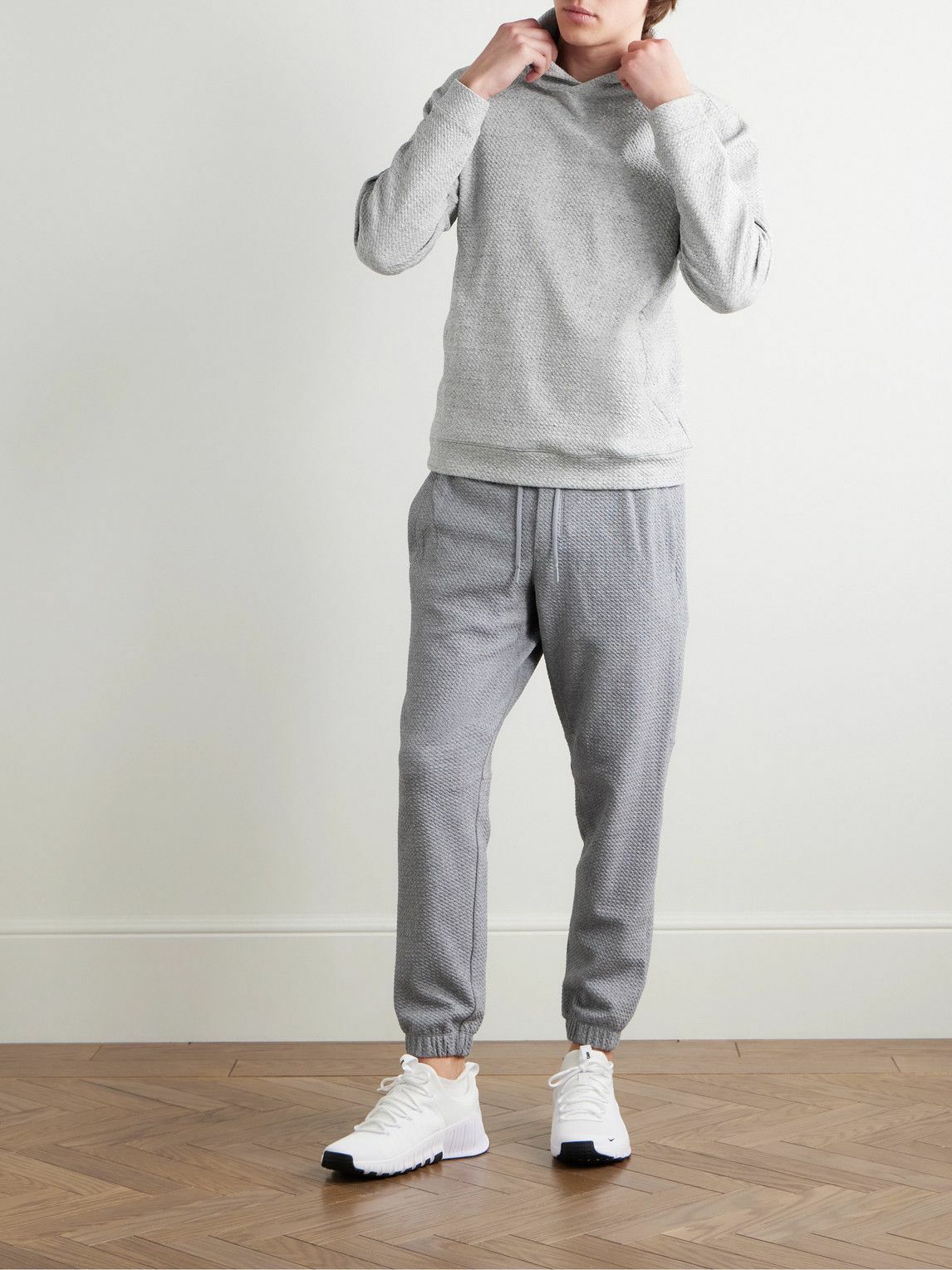 Lululemon - Double-Knit Textured Cotton-Blend Jersey Hoodie - Gray