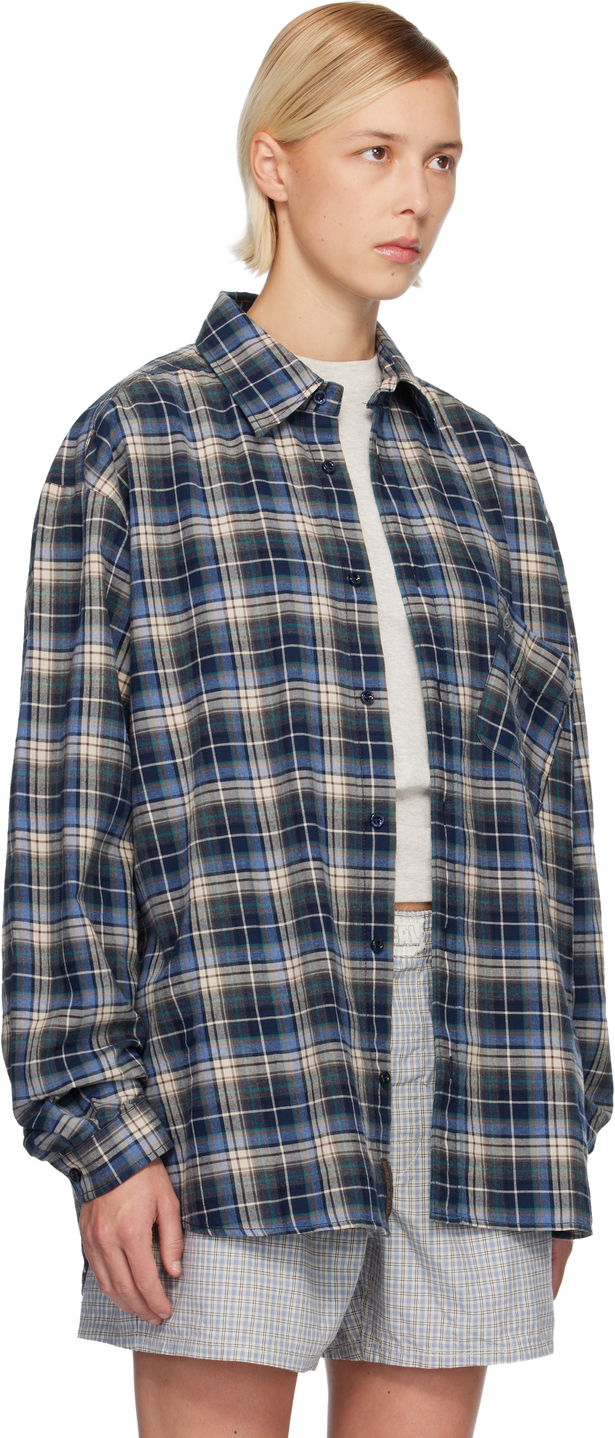 ERL Navy Plaid Shirt