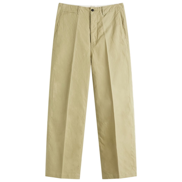 Photo: Visvim Men's Wide Leg Chino Trousers in Light Green