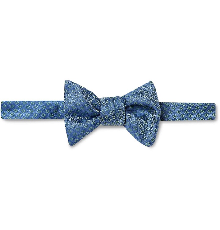 Photo: Charvet - Pre-Tied Silk-Jacquard Bow Tie - Blue