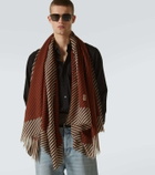 Saint Laurent Cassandre striped cashmere and silk scarf