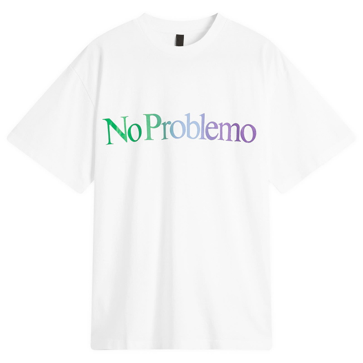 Photo: No Problemo Men's Gradient Logo T-Shirt in White
