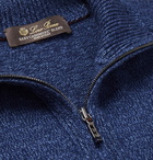 Loro Piana - Mélange Baby Cashmere and Silk-Blend Zip-Up Cardigan - Men - Blue