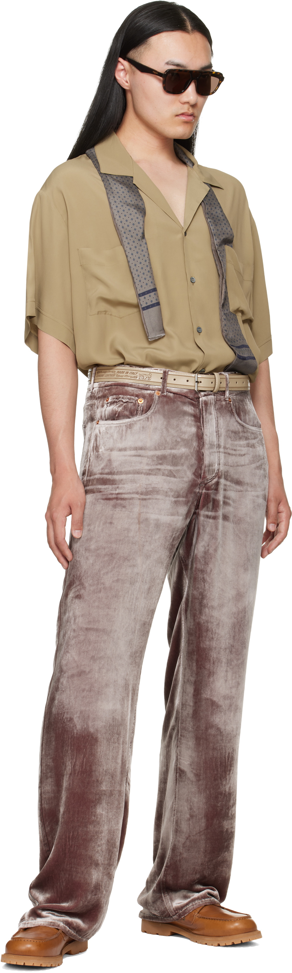 Magliano Pink Laser Flattone Silk Jeans
