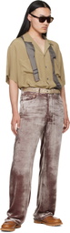 Magliano Pink Laser Flattone Silk Jeans