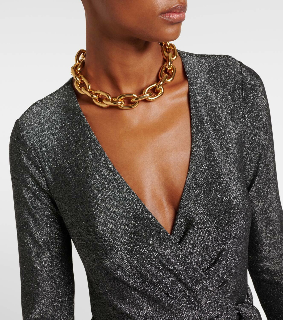 Diane von Furstenberg Cosima Two lamé jumpsuit
