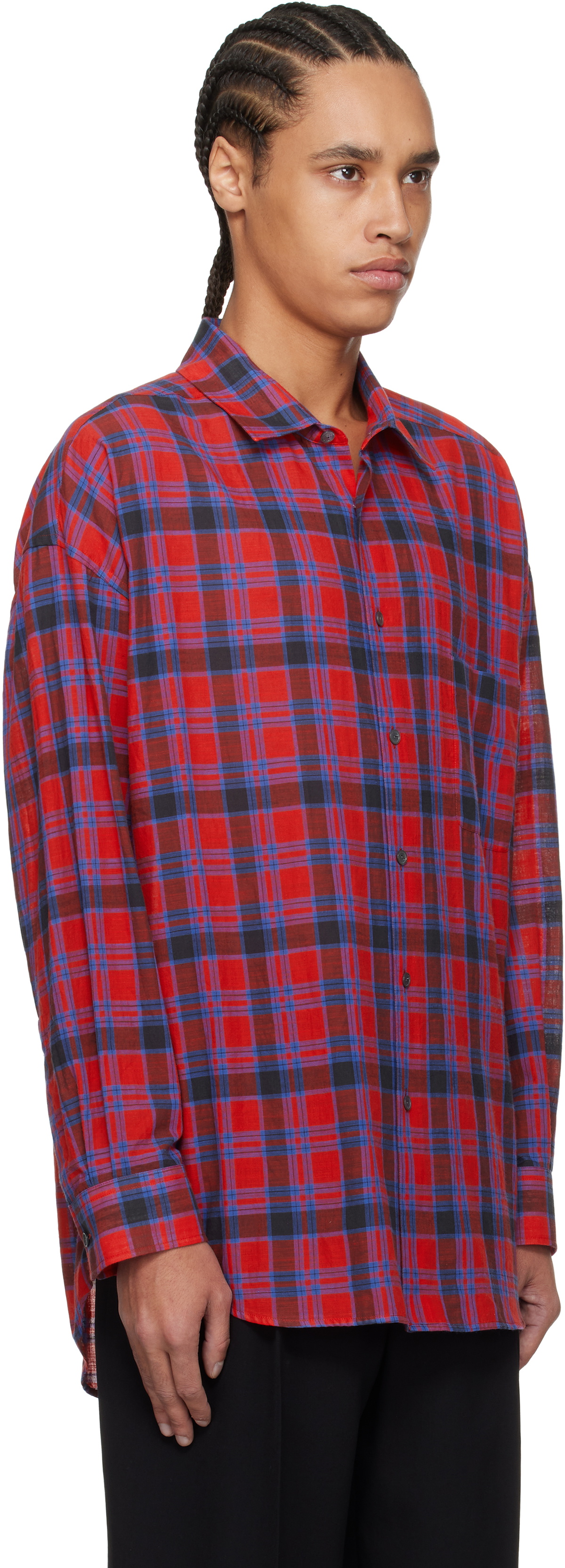 The Row Red & Blue Lancaster Shirt