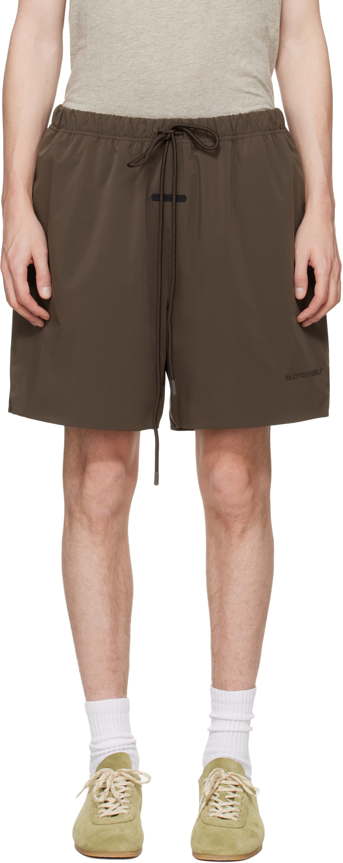 Fear of God ESSENTIALS Brown Active Trace Classic Split Shorts