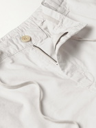 Hartford - Tanker Slim-Fit Tapered Pleated Cotton-Twill Drawstring Trousers - Neutrals