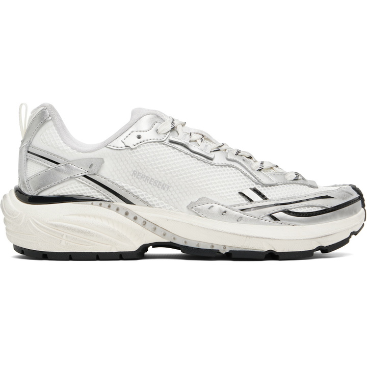 Photo: Represent Gray & White Storm Torn Sneakers