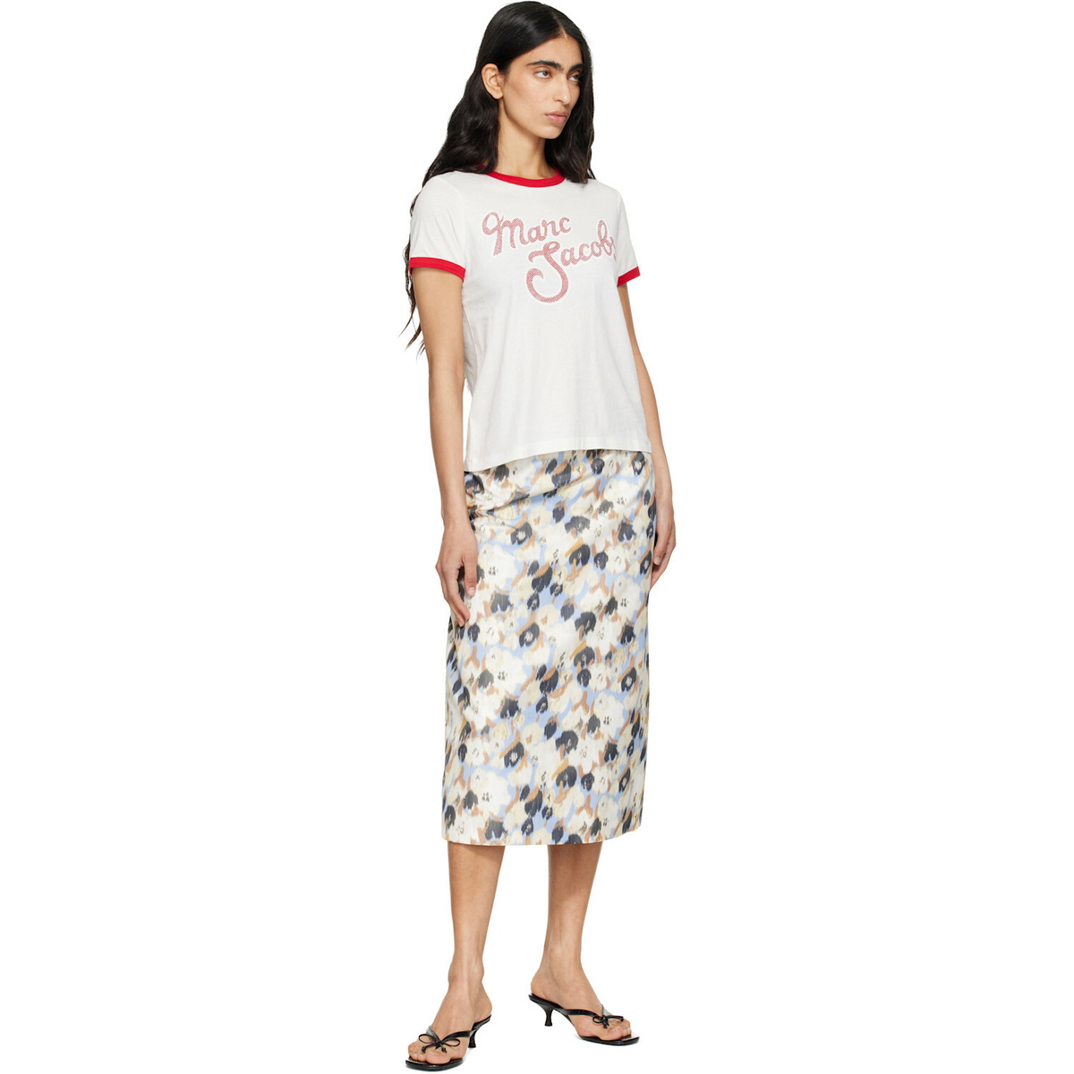 Marc Jacobs Off-White 'Marc' Logo Ringer Femme T-shirt