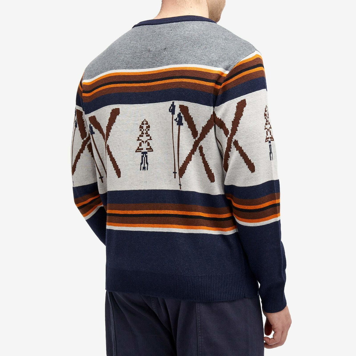 KAVU Men's Highline Jacquard Crew Neck Jumper in Day Ski