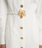 Oscar de la Renta Belted cotton poplin shirt dress