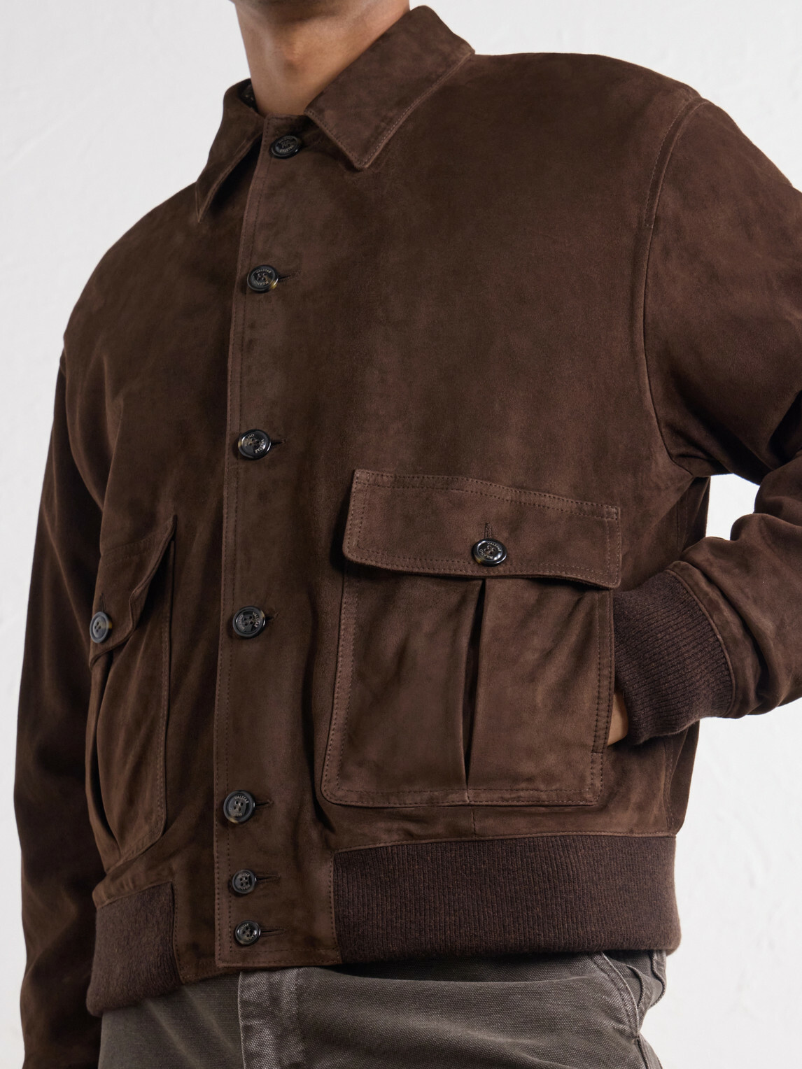 Valstar - Colin Suede Bomber Jacket - Brown