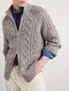 Brunello Cucinelli - Cable-Knit Cashmere Zip-Up Sweater - Gray