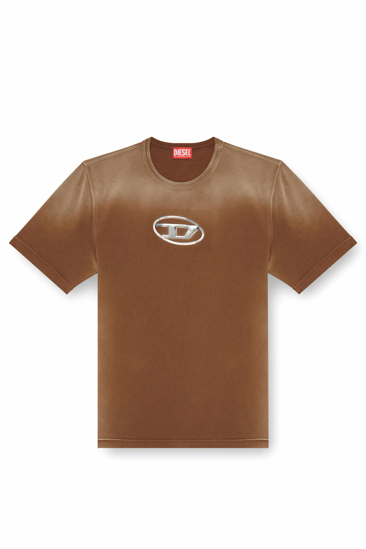 ★ドイツ発*DIESEL*新作*Oval D Tシャツ/FADED★ Diesel Faded T-shirt with cut-out Oval D logo - T-Shirts