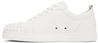 Christian Louboutin White Louis Junior Spikes Low-Top Sneakers