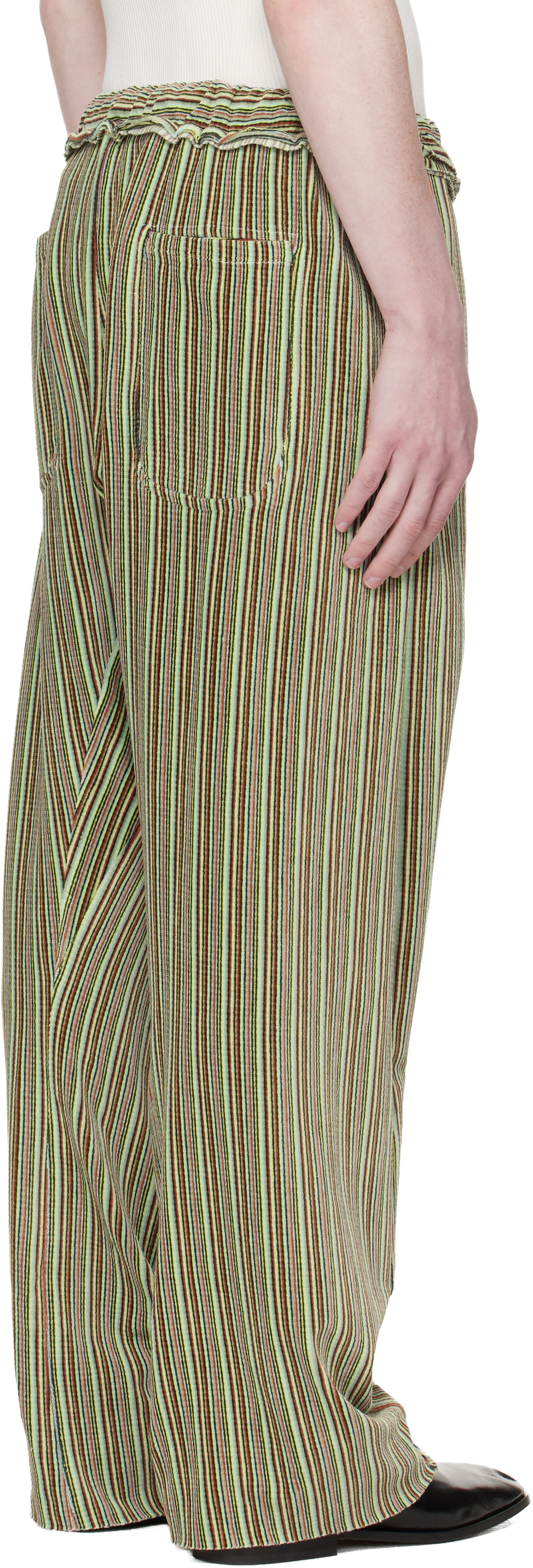 Edward Cuming Green Twisted Track Pants