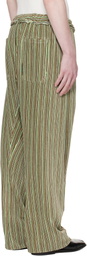 Edward Cuming Green Twisted Track Pants
