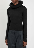 Alaïa Hooded Wool-knit Jumper Black