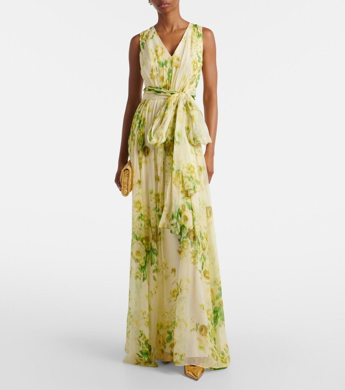 Erdem Floral silk creponne midi dress