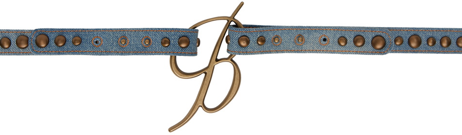 Blumarine Blue Studded Belt Blumarine