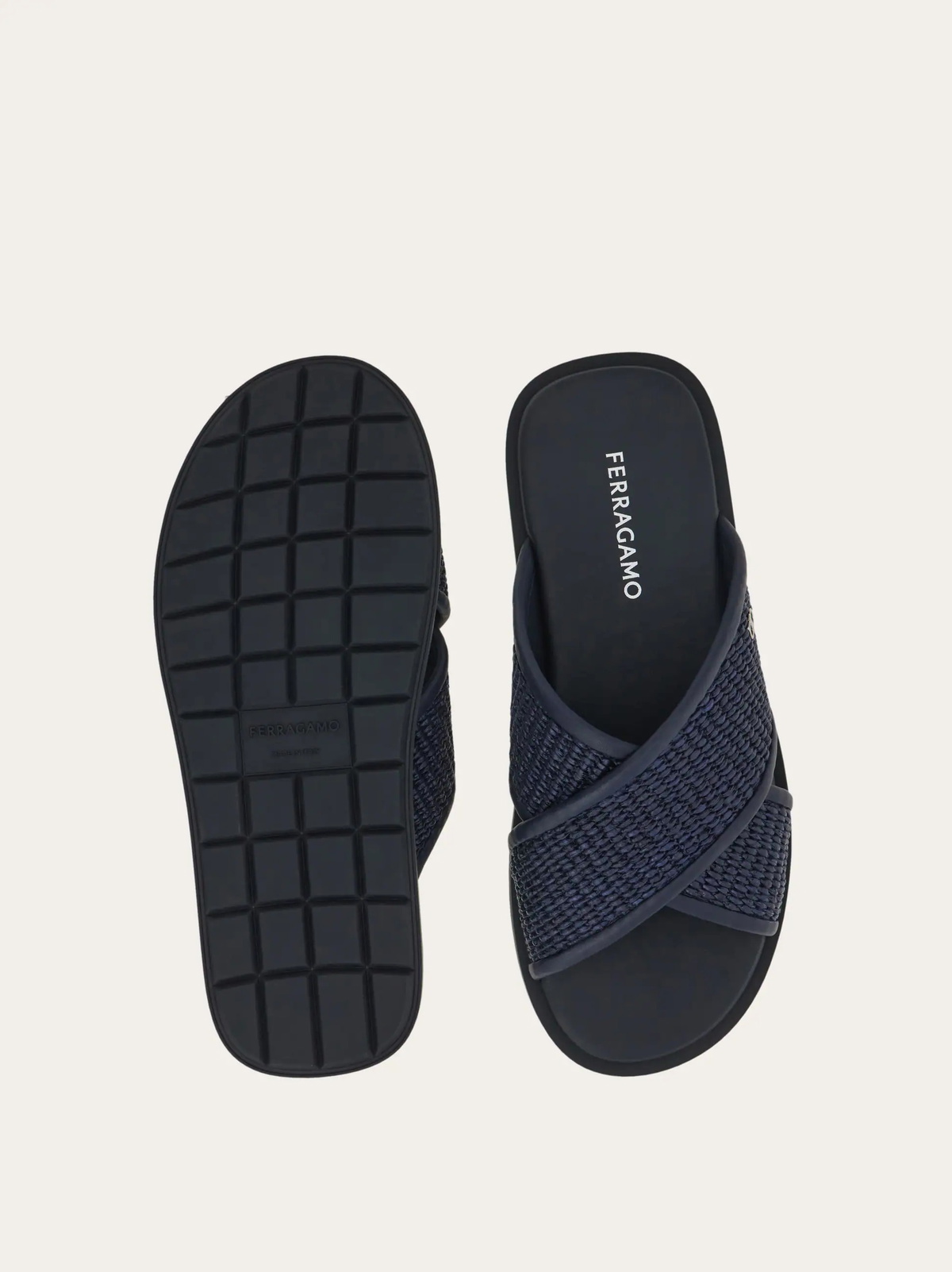 Ferragamo Mens Gancini ornament sandal in Blue