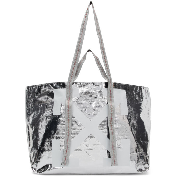 Off-White // Silver & White Tote Bag – VSP Consignment