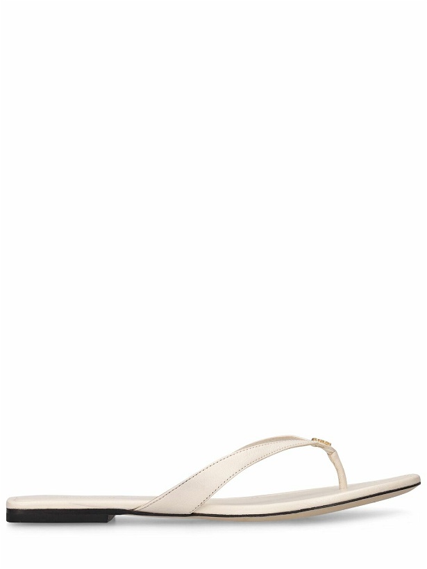 Photo: TORY BURCH 10mm Simple Logo Leather Thong Sandals