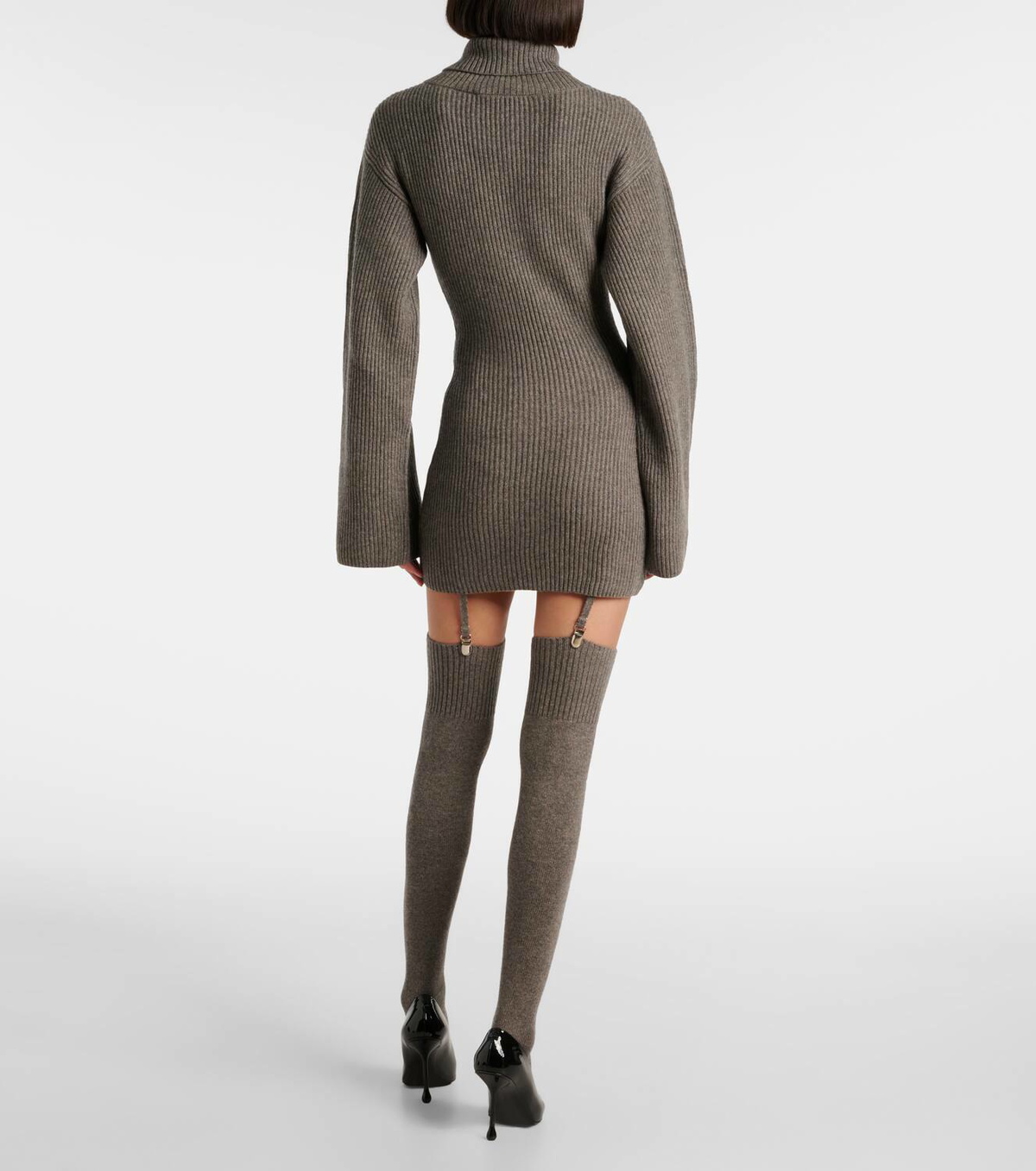 Aya Muse Cursa turtleneck cashmere minidress with socks Aya Muse