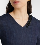 'S Max Mara Vela embellished belted denim midi dress