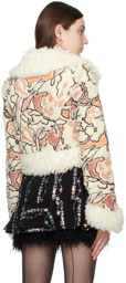 Anna Sui Off-White Nouveau Embroidered Cardigan