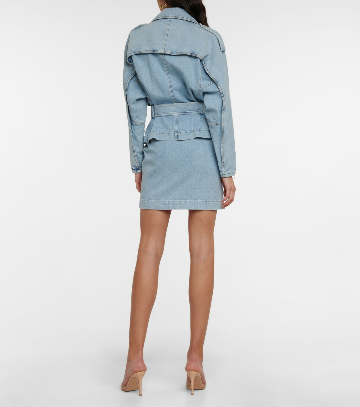 Alexandre Vauthier - Asymmetric zipped denim minidress Alexandre Vauthier