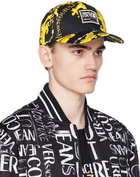 Versace Jeans Couture Black & Gold Printed Chain Cap