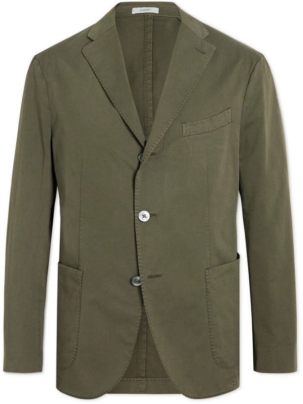 Photo: BOGLIOLI - K-Jacket Unstructured Stretch-Cotton Twill Suit Jacket - Green