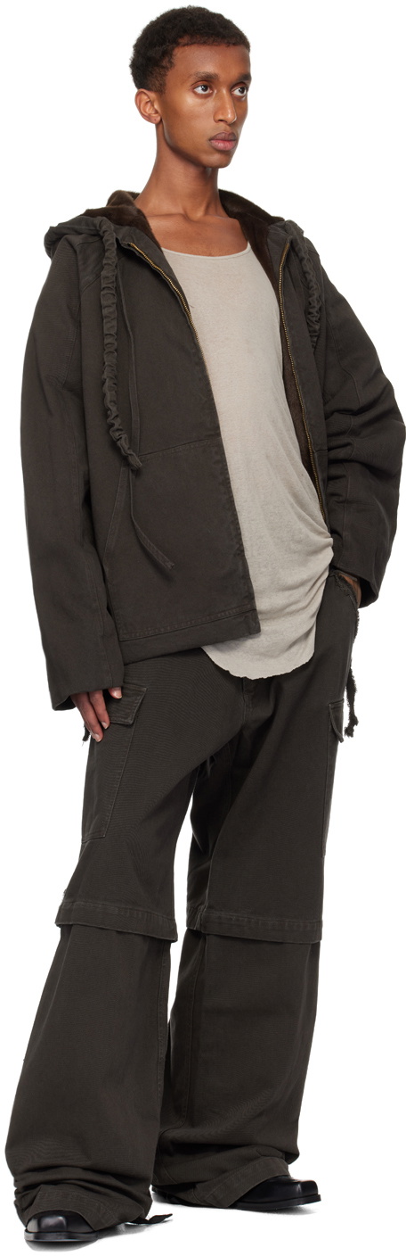 Ottolinger Brown Furry Reversible Denim Jacket
